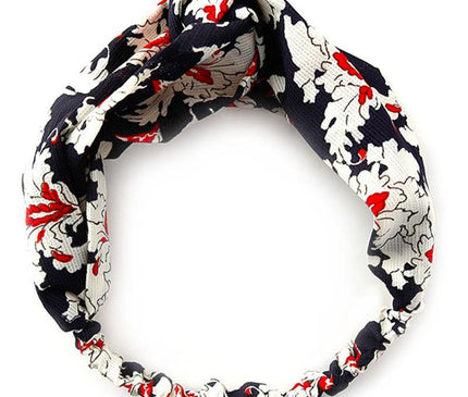 Bandeau Floral Japonais Chic Noir