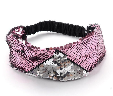 Bandeau Glamour à Sequins Rose