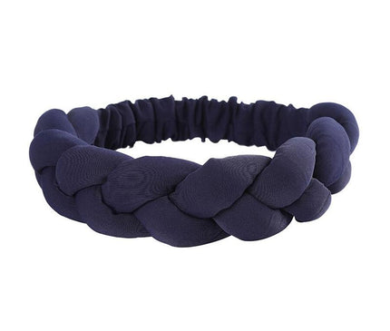Bandeau Tressé Femme Élégant Bleu Marine