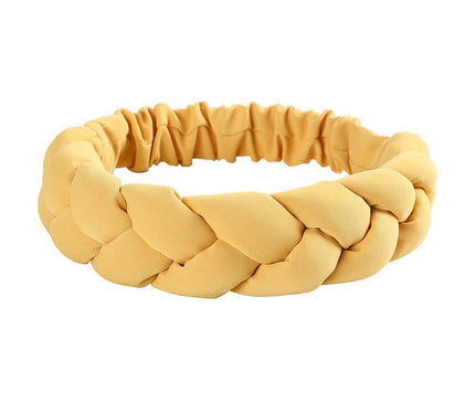 Bandeau Tressé Femme Élégant Jaune