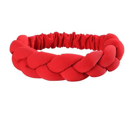 Bandeau Tressé Femme Élégant Rouge