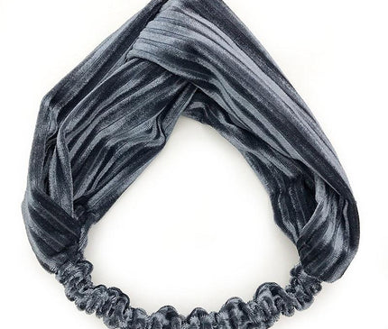 Bandeau Torsadé Velours Femme Gris