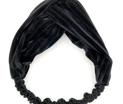 Bandeau Torsadé Velours Femme Noir