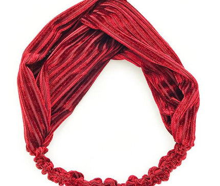 Bandeau Torsadé Velours Femme Rouge