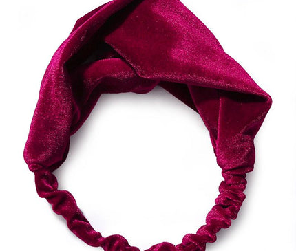 Bandeau Torsadé en Velours Rouge Grenat