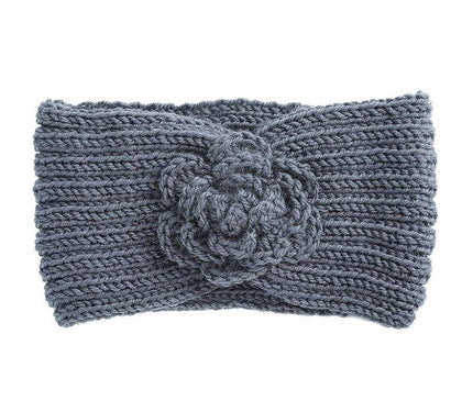Bandeau Hiver en Laine Mérinos Gris ardoise