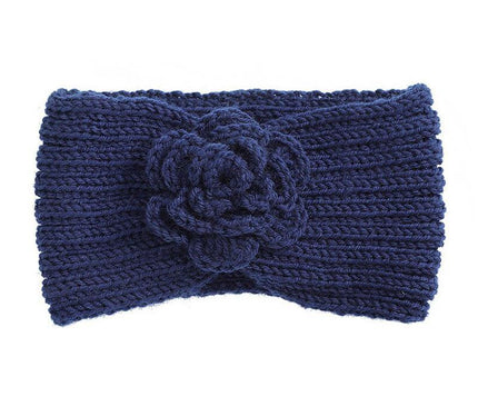 Bandeau Hiver en Laine Mérinos Indigo