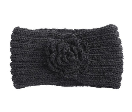 Bandeau Hiver en Laine Mérinos Noir
