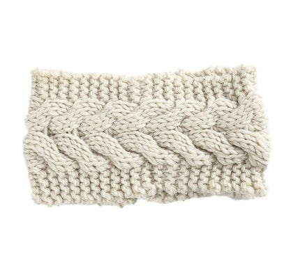 Bandeau Hiver Laine Mérinos Ivoire