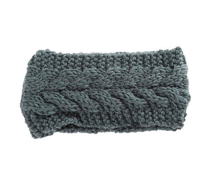 Bandeau Hiver Laine Mérinos Gris ardoise
