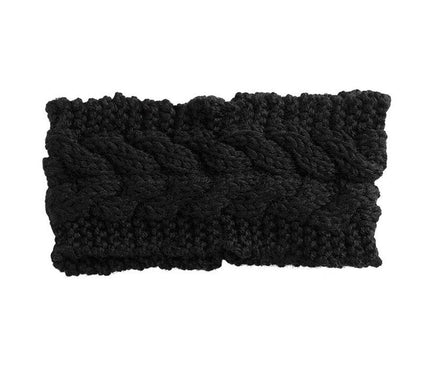 Bandeau Hiver Laine Mérinos Noir