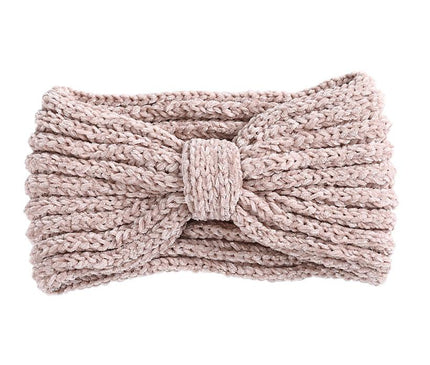 Bandeau Tricoté Féminin Beige Rosé