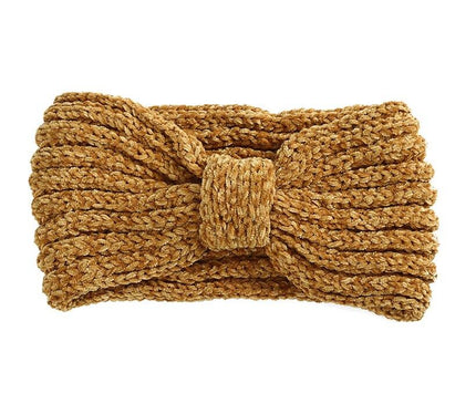 Bandeau Tricoté Féminin Ocre