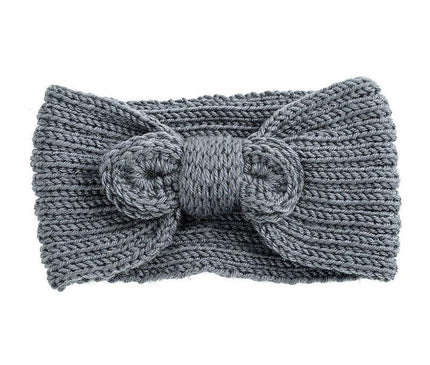 Bandeau Tricoté en Laine Gris ardoise