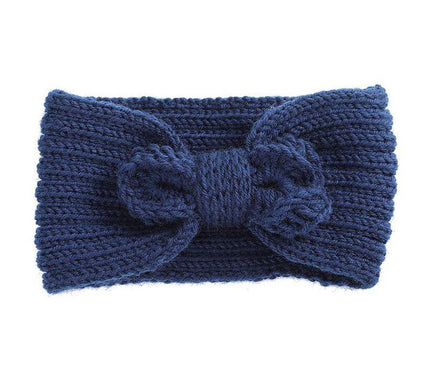 Bandeau Tricoté en Laine Indigo
