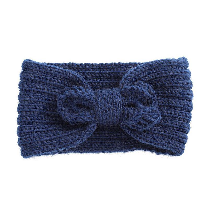 Bandeau Tricoté en Laine Indigo