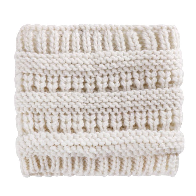 Bandeau Tricoté Main Femme Ecume