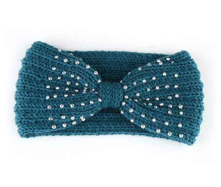 Élégant Bandeau Papillon Femme Bleu Canard