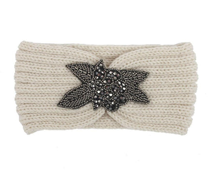 Bandeau Féminin Perles Fleur Ivoire