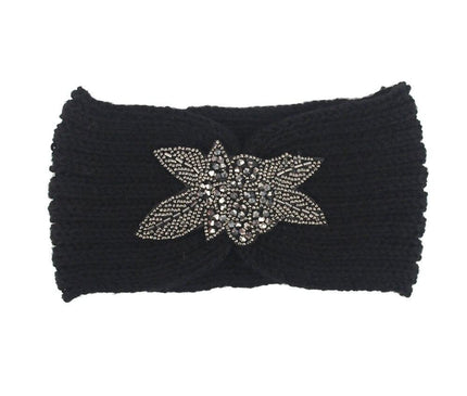 Bandeau Féminin Perles Fleur Bleu Marine