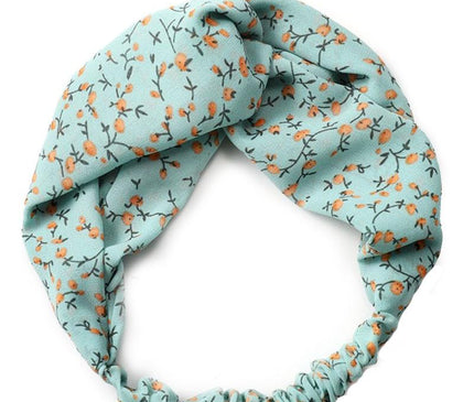 Bandeau Floral Bohème Chic Vert d'eau