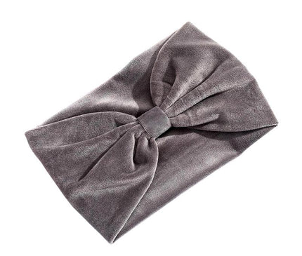 Bandeau Velours Élégant Femme Gris