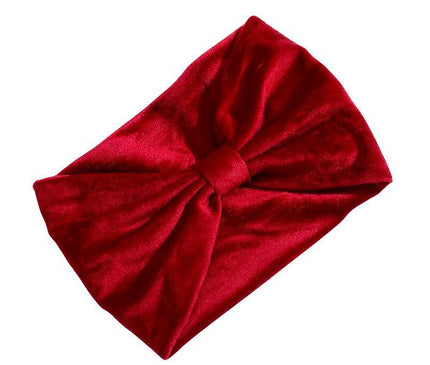 Bandeau Velours Élégant Femme Rouge