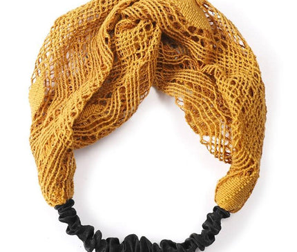 Headband Bohème en Macramé Ocre
