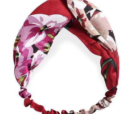Headband Rouge à Motifs Floraux