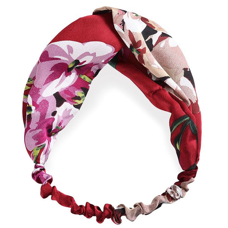 Headband Rouge à Motifs Floraux