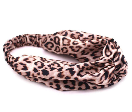 Bandeau Torsadé Léopard Satin