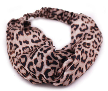 Bandeau Torsadé Léopard Satin