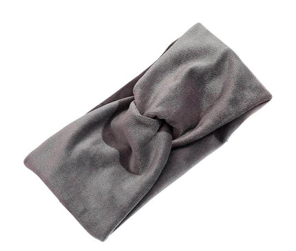 Bandeau Torsadé en Velours Gris
