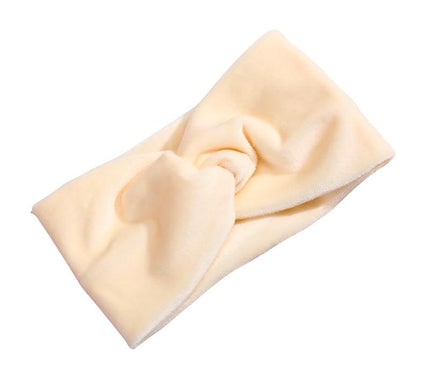 Bandeau Torsadé en Velours Ivoire