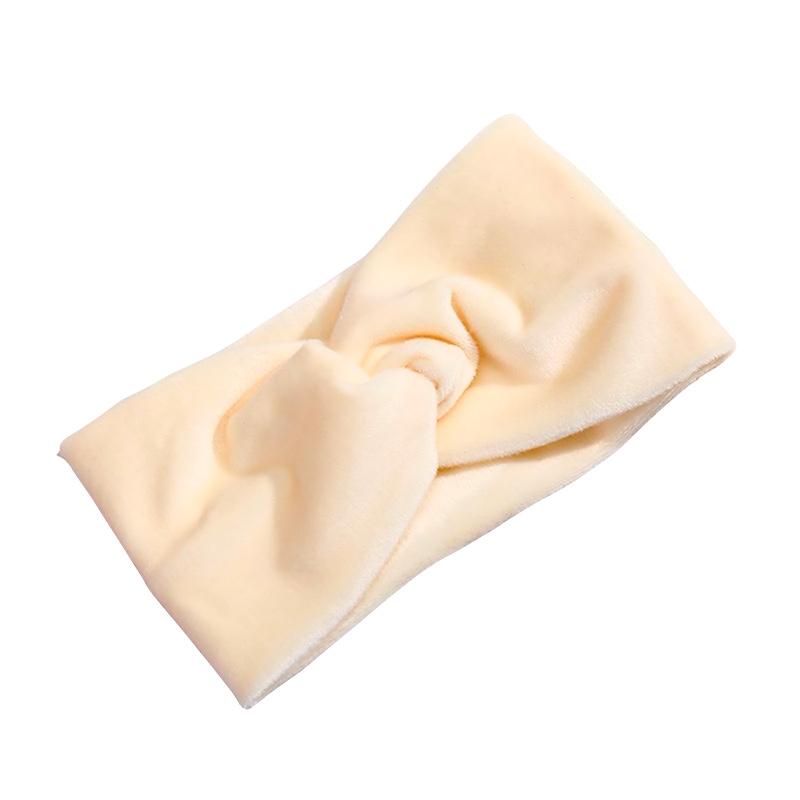 Bandeau Torsadé en Velours Ivoire