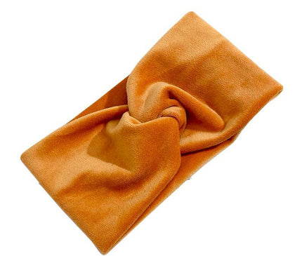 Bandeau Torsadé en Velours Ocre