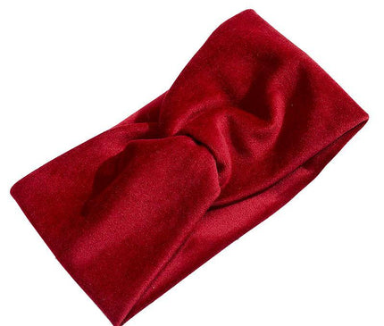 Bandeau Torsadé en Velours Rouge