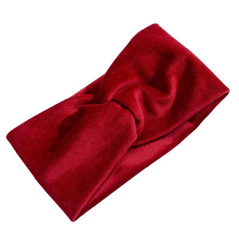 Bandeau Torsadé en Velours Rouge