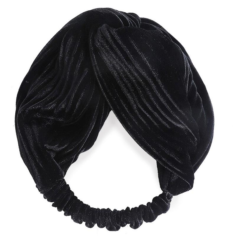 Bandeau Velours Femme Tendance Noir