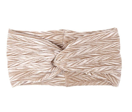 Bandeau Velours Torsadé Femme Champagne
