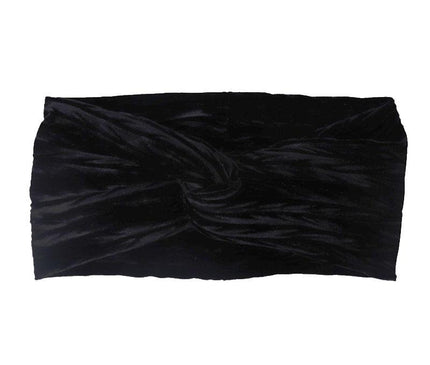 Bandeau Velours Torsadé Femme Noir