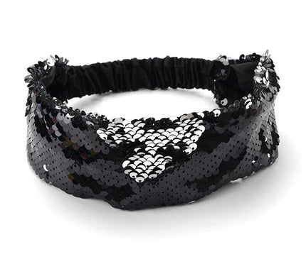 Bandeau Glamour à Sequins Noir