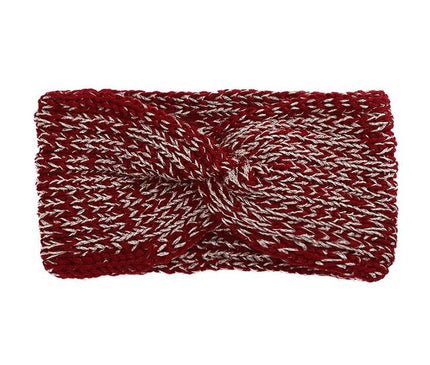 Bandeau Tricoté Main Femme Rouge