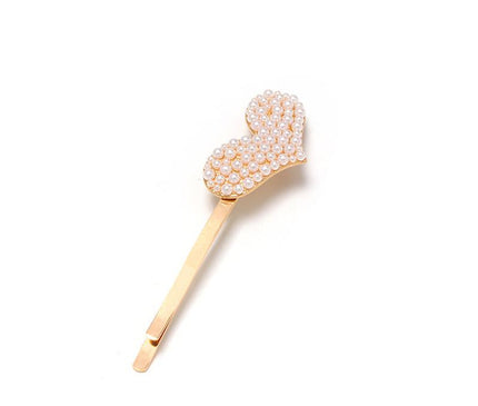 Barrette Coeur en Perles Fines
