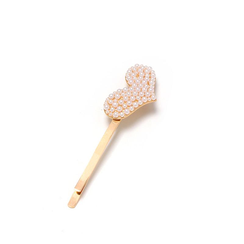 Barrette Cheveux Coeur Perles