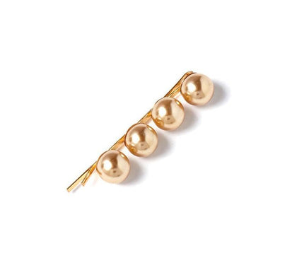 Élégante Barrette à Perles Dorées