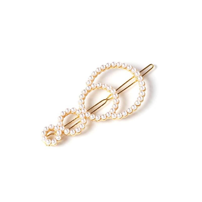 Barrette Cheveux Perles Dorée