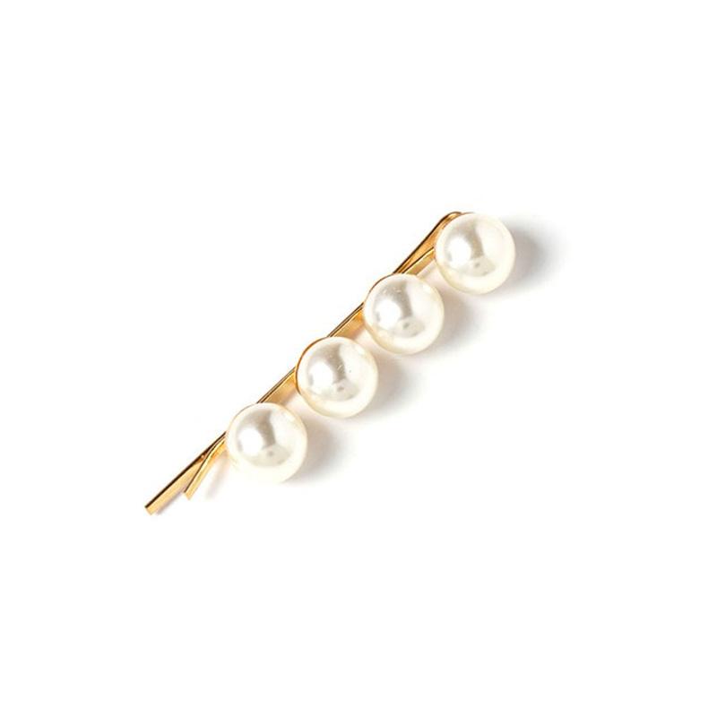 Barrette Cheveux Perles Dorée