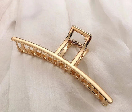 Gold Color Hollow Geometric Hair Clips Metal Hair Claw Cross Hairclip Headband Hairpin Hair Crab Women Hair Fashion Accessories Style 1