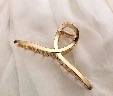 Gold Color Hollow Geometric Hair Clips Metal Hair Claw Cross Hairclip Headband Hairpin Hair Crab Women Hair Fashion Accessories Style 2